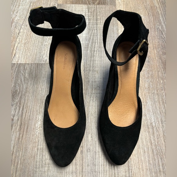 Soludos Gemma Heel in Black Suede Block Heel - Picture 7 of 10